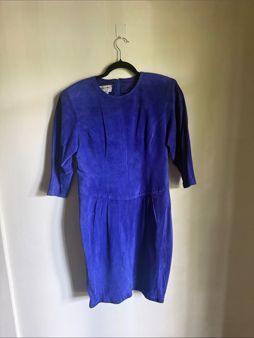Royal Blue Women's Leather Suede dress